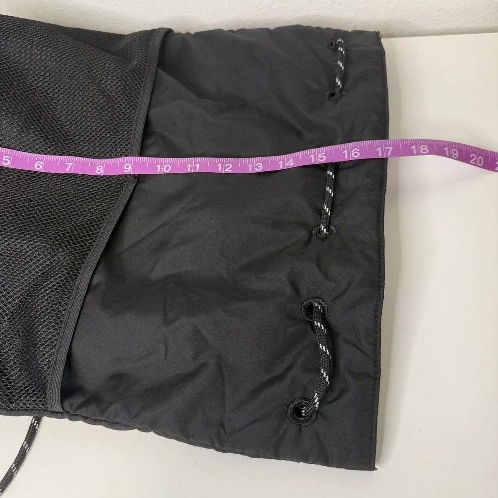 Victoria Secret PINK Draw String Mesh Pocket BAG Backpack BLACK GYM SCHOOL